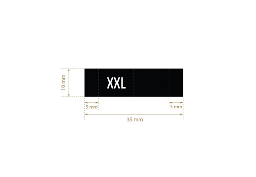 Size label for clothes Model TC-M177