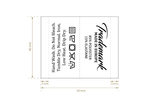 Laundry care label Model TC-M334